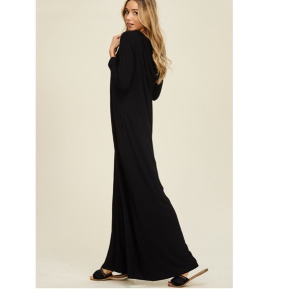 ✨LAST ONE ✨Wide leg hooded black jumpsuit - Picture 6 of 7